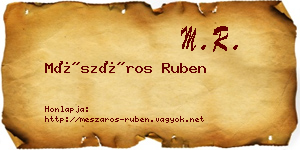 Mészáros Ruben névjegykártya